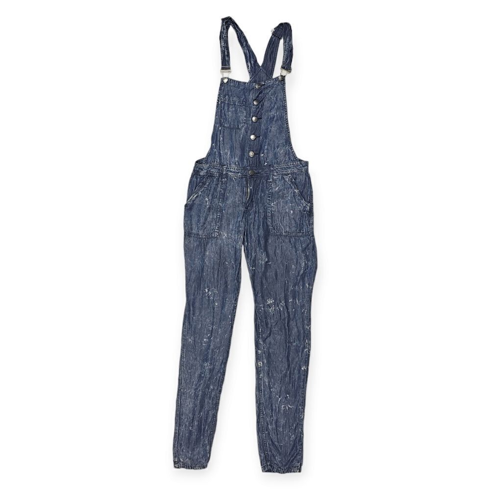 Harmony +‎ Havoc Blue Acid Wash Pullover Overalls Women's Size Medium